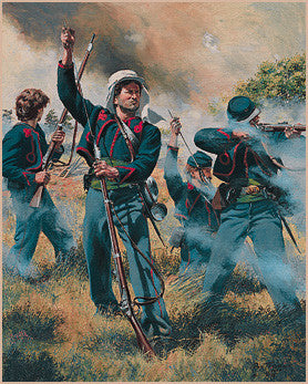 Colonel Elsworth Takes Down the Confederate Flag in Alexandria for Lincoln